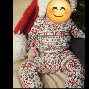 Little Planet By Carters Organic 2 Pc Pj Set In Holiday Fairisle Print